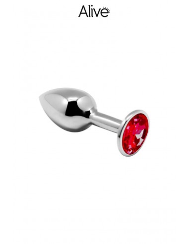  Plug métal bijou rouge M - Alive - Men Avenue - SexShop Gay