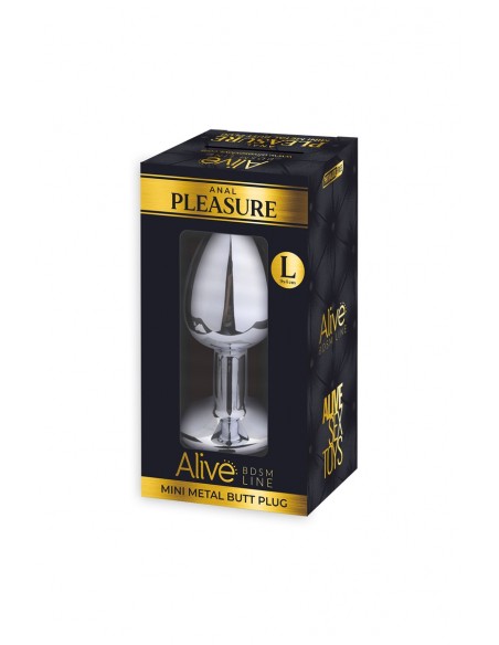  Plug métal bijou bleu L - Alive - Men Avenue - SexShop Gay