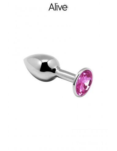  Plug métal bijou rose M - Alive - Men Avenue - SexShop Gay