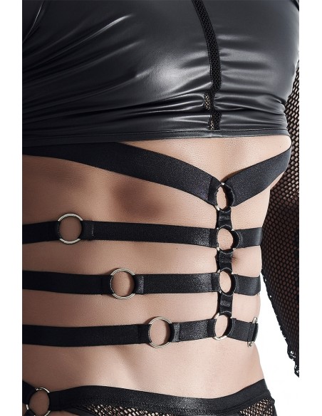  T-shirt harnais wetlook et maille - Regnes - Men Avenue - SexShop Gay