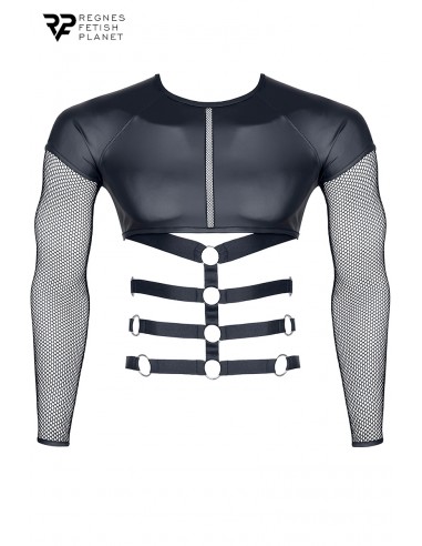  T-shirt harnais wetlook et maille - Regnes - Men Avenue - SexShop Gay