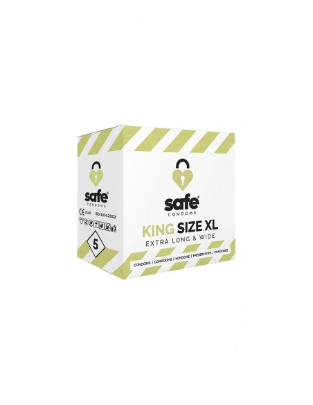  5 préservatifs Safe King Size XL - Men Avenue - SexShop Gay