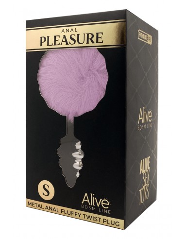  Plug métal Fluffy Twist S mauve - Alive - Men Avenue - SexShop Gay