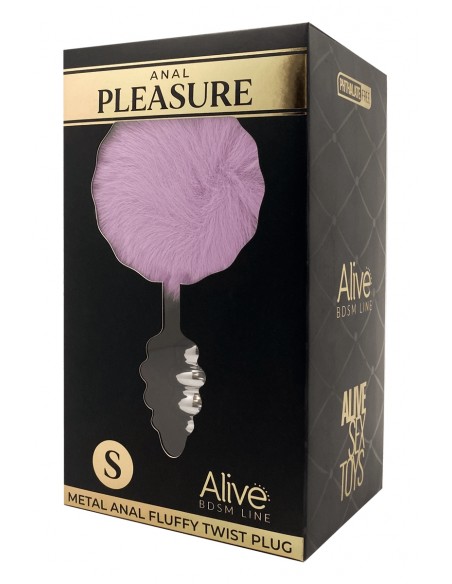  Plug métal Fluffy Twist S mauve - Alive - Men Avenue - SexShop Gay