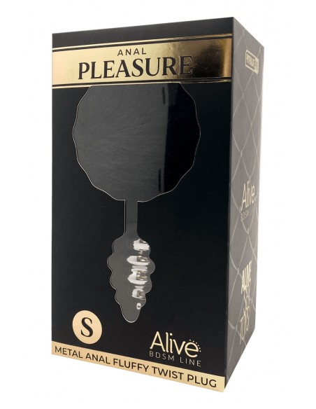  Plug métal Fluffy Twist S noir - Alive - Men Avenue - SexShop Gay
