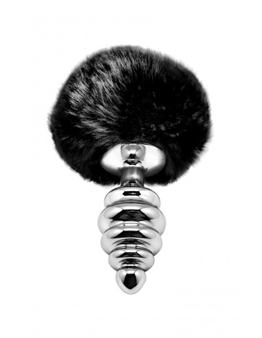  Plug métal Fluffy Twist M noir - Alive - Men Avenue - SexShop Gay