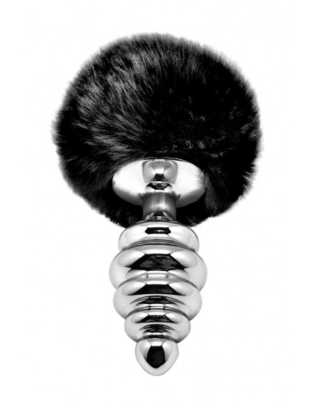  Plug métal Fluffy Twist L noir - Alive - Men Avenue - SexShop Gay