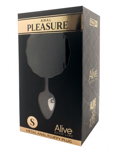  Plug métal Fluffy S noir - Alive - Men Avenue - SexShop Gay