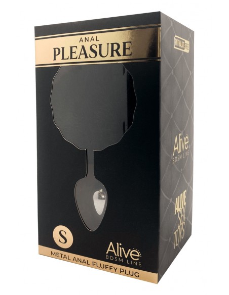  Plug métal Fluffy S noir - Alive - Men Avenue - SexShop Gay