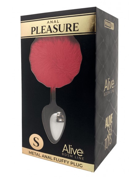  Plug métal Fluffy S rouge - Alive - Men Avenue - SexShop Gay