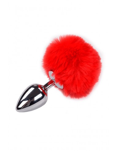  Plug métal Fluffy L rouge - Alive - Men Avenue - SexShop Gay