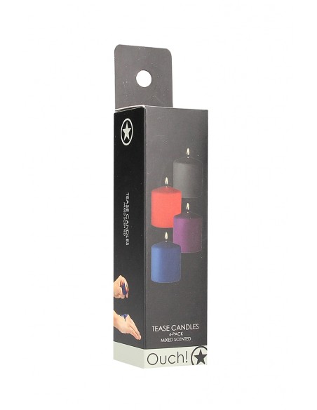  4 bougies SM parfums variés - Ouch! - Men Avenue - SexShop Gay
