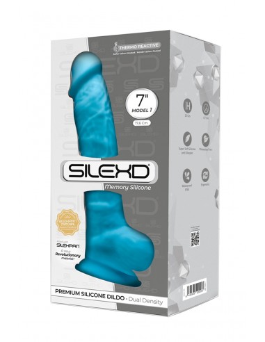  Gode double densité bleu 17,5 cm - SilexD - Men Avenue - SexShop Gay