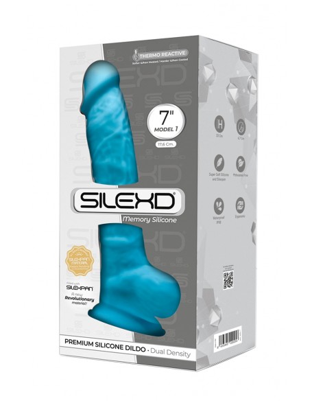  Gode double densité bleu 17,5 cm - SilexD - Men Avenue - SexShop Gay