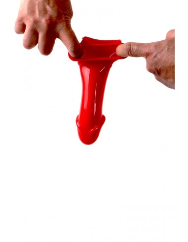  Gaine de pénis semi-réaliste rouge 19x4,5 cm - Zizi - Men Avenue - SexShop Gay