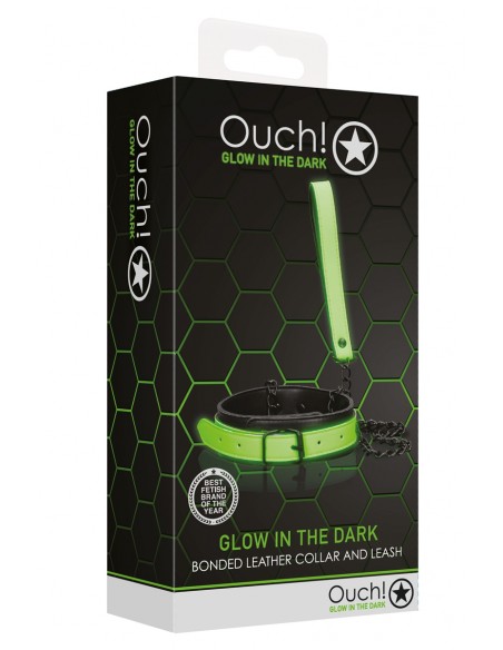  Collier et laisse phosphorescents - Ouch - Men Avenue - SexShop Gay