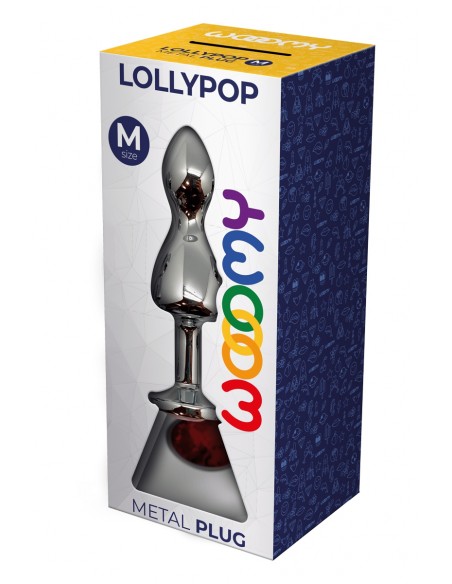  Plug bijou Lollypop rouge M - Wooomy - Men Avenue - SexShop Gay