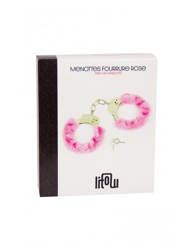  Menottes fourrure rose - Litolu - Men Avenue - SexShop Gay