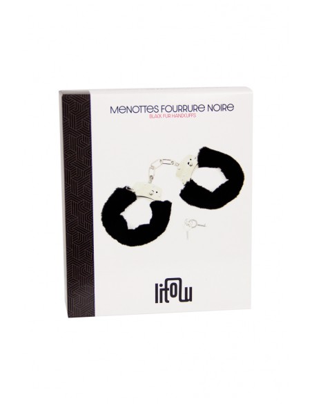  Menottes fourrure noire - Litolu - Men Avenue - SexShop Gay