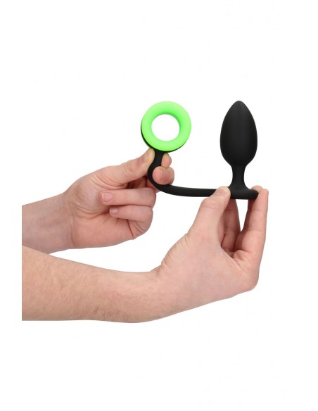  Plug avec cockring phosphorescent - Ouch - Men Avenue - SexShop Gay