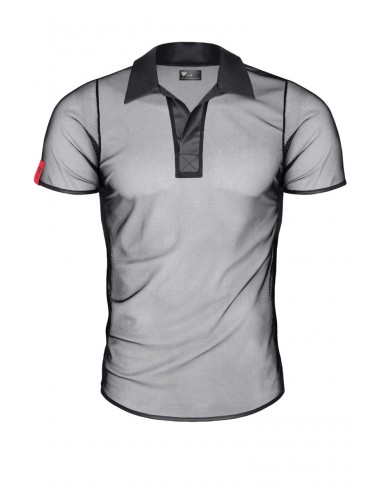  Polo en maille noire transparente - Regnes - Men Avenue - SexShop Gay