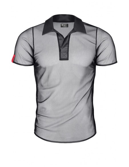  Polo en maille noire transparente - Regnes - Men Avenue - SexShop Gay