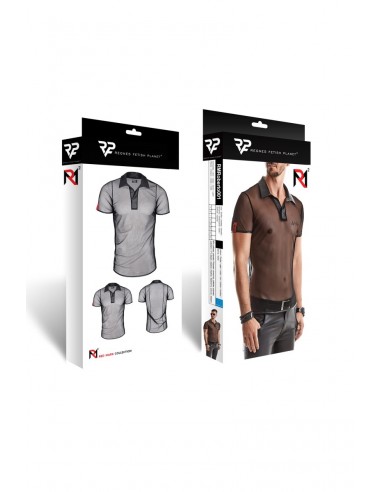  Polo en maille noire transparente - Regnes - Men Avenue - SexShop Gay
