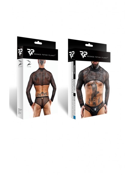  Crop top tulle noir transparent - Regnes - Men Avenue - SexShop Gay