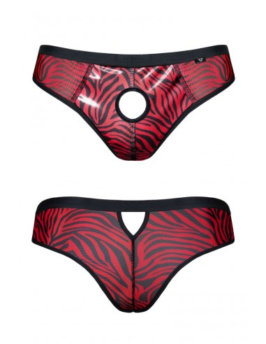  Slip type brésilien ouvert zébré rouge et noir - Regnes - Men Avenue - SexShop Gay