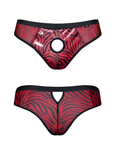  Slip type brésilien ouvert zébré rouge et noir - Regnes - Men Avenue - SexShop Gay