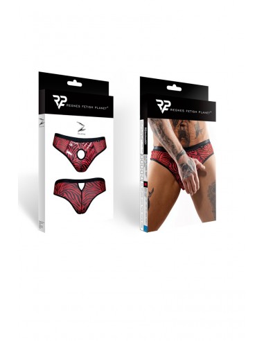  Slip type brésilien ouvert zébré rouge et noir - Regnes - Men Avenue - SexShop Gay