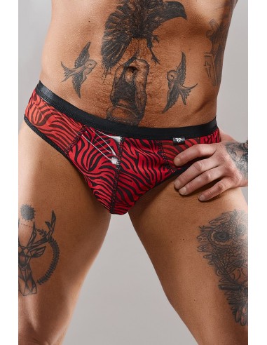  Slip type brésilien zébré rouge et noir - Regnes - Men Avenue - SexShop Gay