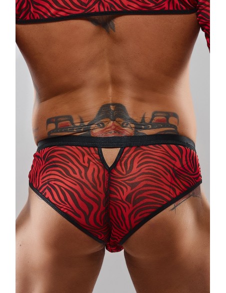  Slip type brésilien zébré rouge et noir - Regnes - Men Avenue - SexShop Gay