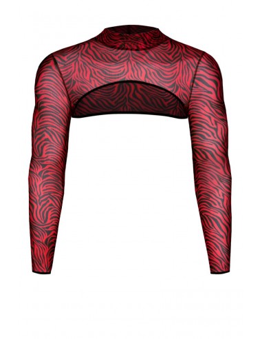  Crop top tulle zébré rouge et noir - Regnes - Men Avenue - SexShop Gay