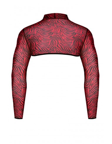  Crop top tulle zébré rouge et noir - Regnes - Men Avenue - SexShop Gay