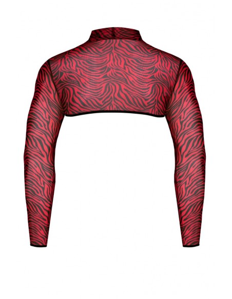  Crop top tulle zébré rouge et noir - Regnes - Men Avenue - SexShop Gay