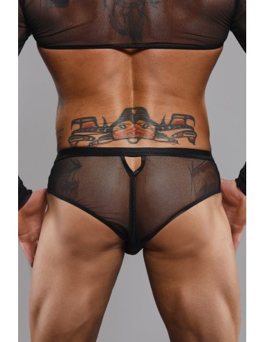  Slip type brésilien noir ouvert - Regnes - Men Avenue - SexShop Gay