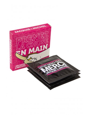  Pochette de 3 préservatifs Jacquie et Michel - Men Avenue - SexShop Gay