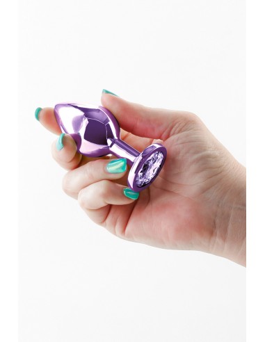 Plug bijou aluminium chromé violet M - Men Avenue - SexShop Gay