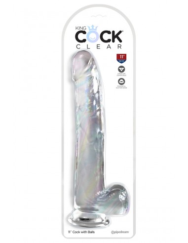  Gode XXL  30,5 x 5,1 cm Clear - King Cock - Men Avenue - SexShop Gay