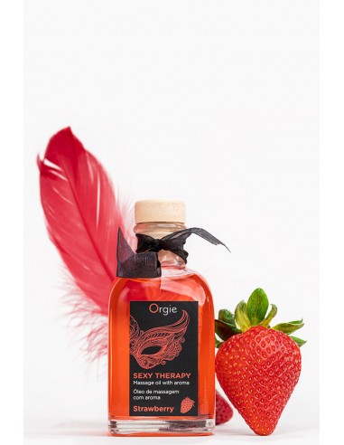  Huile de massage embrassable Sexy Therapy fraise - Men Avenue - SexShop Gay