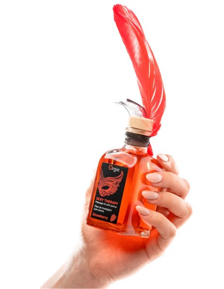  Huile de massage embrassable Sexy Therapy fraise - Men Avenue - SexShop Gay