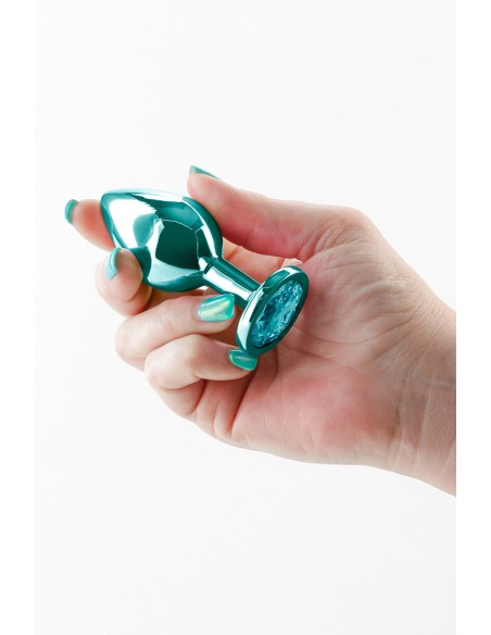  Plug bijou aluminium chromé vert M - Men Avenue - SexShop Gay