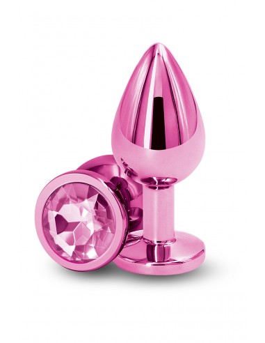  Plug bijou aluminium chromé rose M - Men Avenue - SexShop Gay