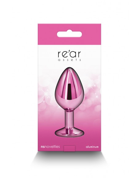  Plug bijou aluminium chromé rose M - Men Avenue - SexShop Gay