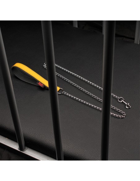 Laisse avec Poignée en cuir 1m Jaune