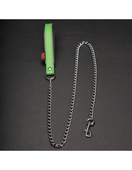 Laisse avec Poignée en cuir 1m Vert