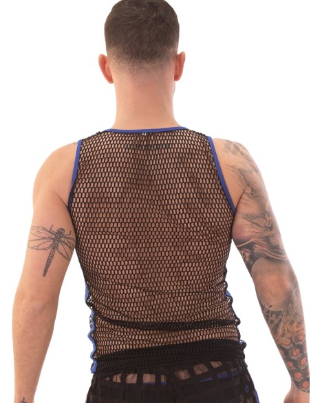 Débardeur Filet Touma Noir-Bleu