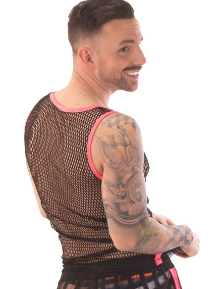 Débardeur Filet Touma Noir-Rose