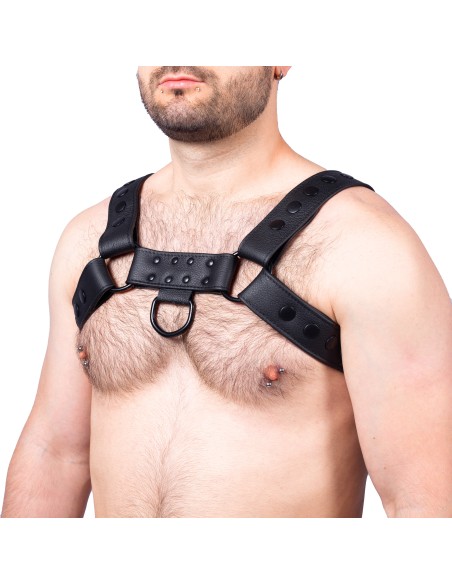 Harnais en cuir Snap Noir